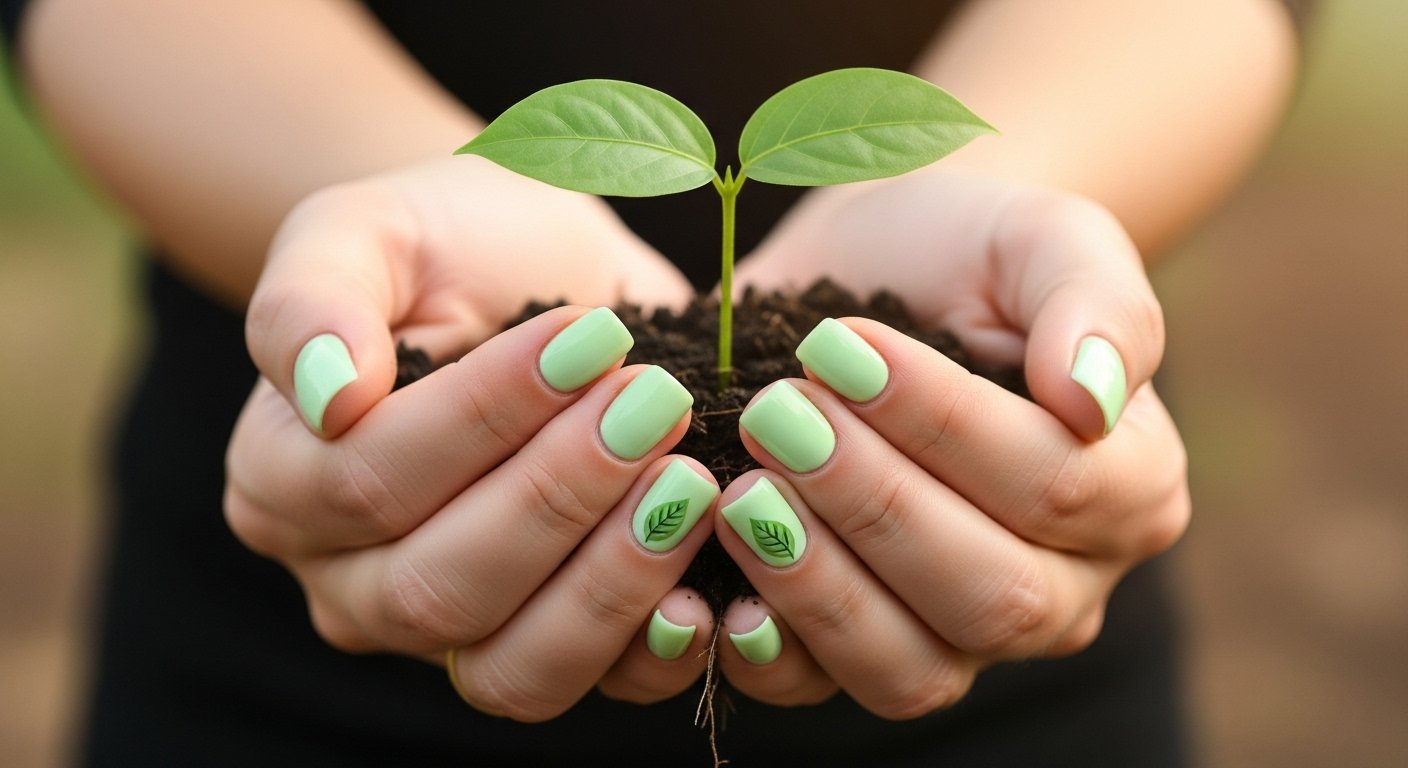 “Hands gently holding a small green plant symbolizing environmental protection, balance, and holistic wellness.”