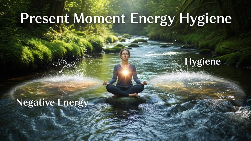 Present Moment Energy Hygiene is Bahlon's approach to maintaining mental clarity throughout your day by practicing energy alignment in each moment rather than only during dedicated practice sessions. 
