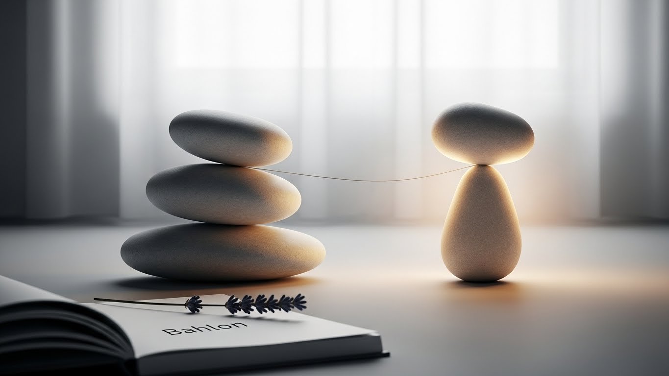 A calm, minimal wellness image with soft light and balanced tones, symbolizing misalignment, awareness, and the shift needed for a wellness routine to truly work through Bahlon’s guidance.