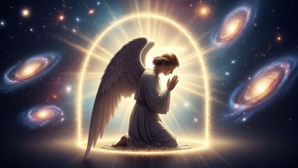 Angelic boundary prayer invokes celestial protection among aura health practices creating divine intervention shield repelling all harm intelligently. 