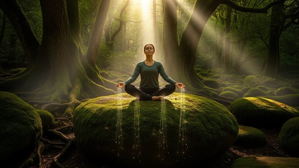 Deep earth breathing synchronizes respiration with planetary Schumann resonance among grounding and earth connection techniques calming vagus nerve instantly. 