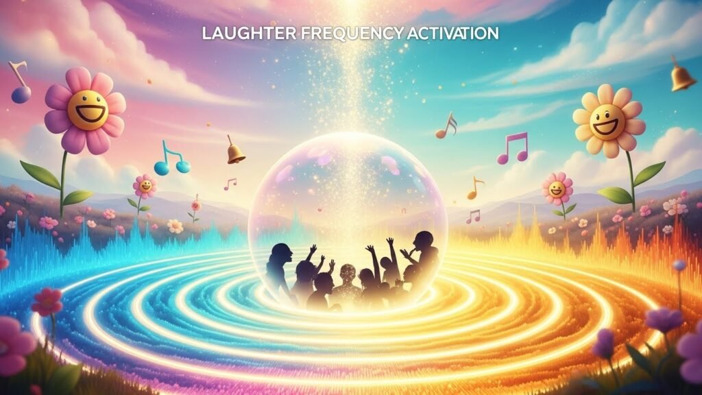 Laughter frequency activation spikes frequency and vibration wellness method 528Hz love frequency through diaphragmatic convulsions releasing DMT naturally inducing bliss states effortlessly. 