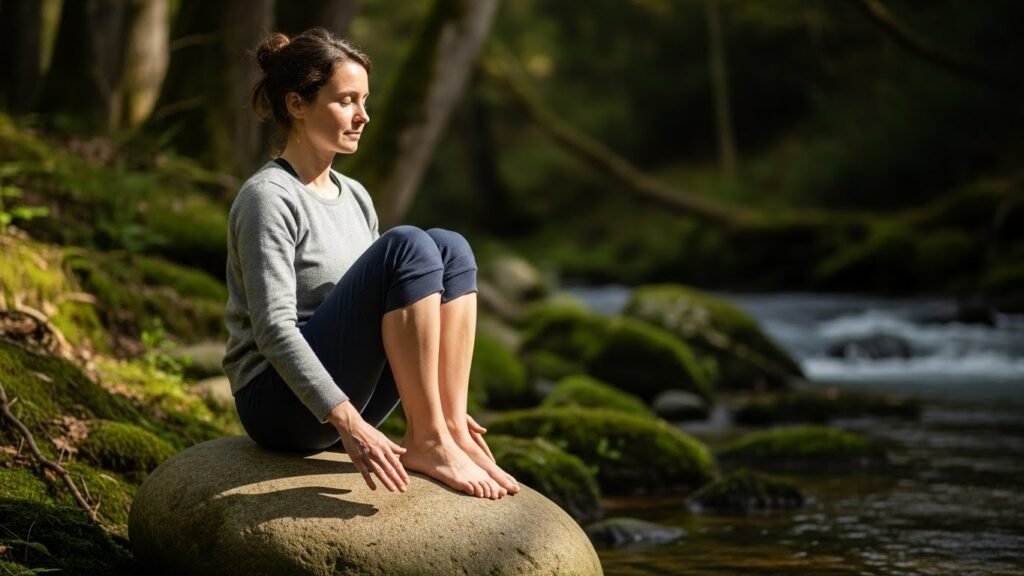 Stone connection practice harnesses earth's crystalline intelligence grounding and earth connection technique stabilizing electromagnetic field instantly.